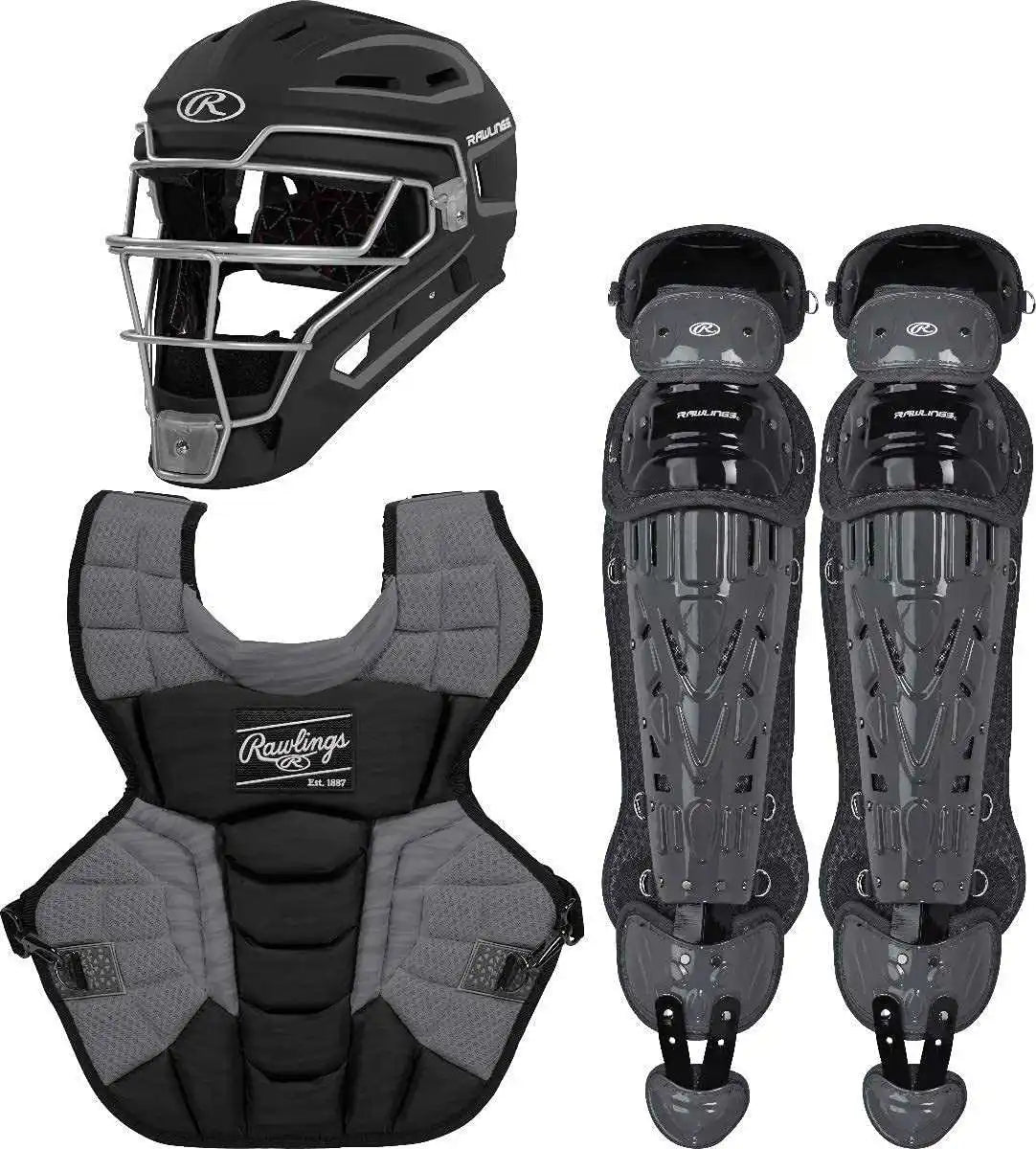 Rawlings Velo 2.0 Intermediate Catcher’s Set - Black Graphite - Dark Gray