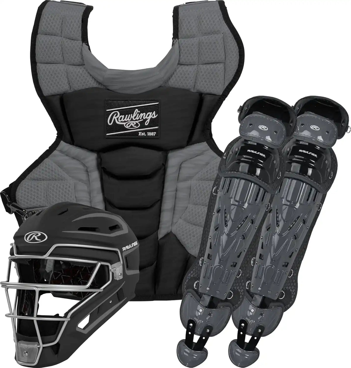 Rawlings Velo 2.0 Youth Catcher’s Set - Black Graphite - Dark Gray