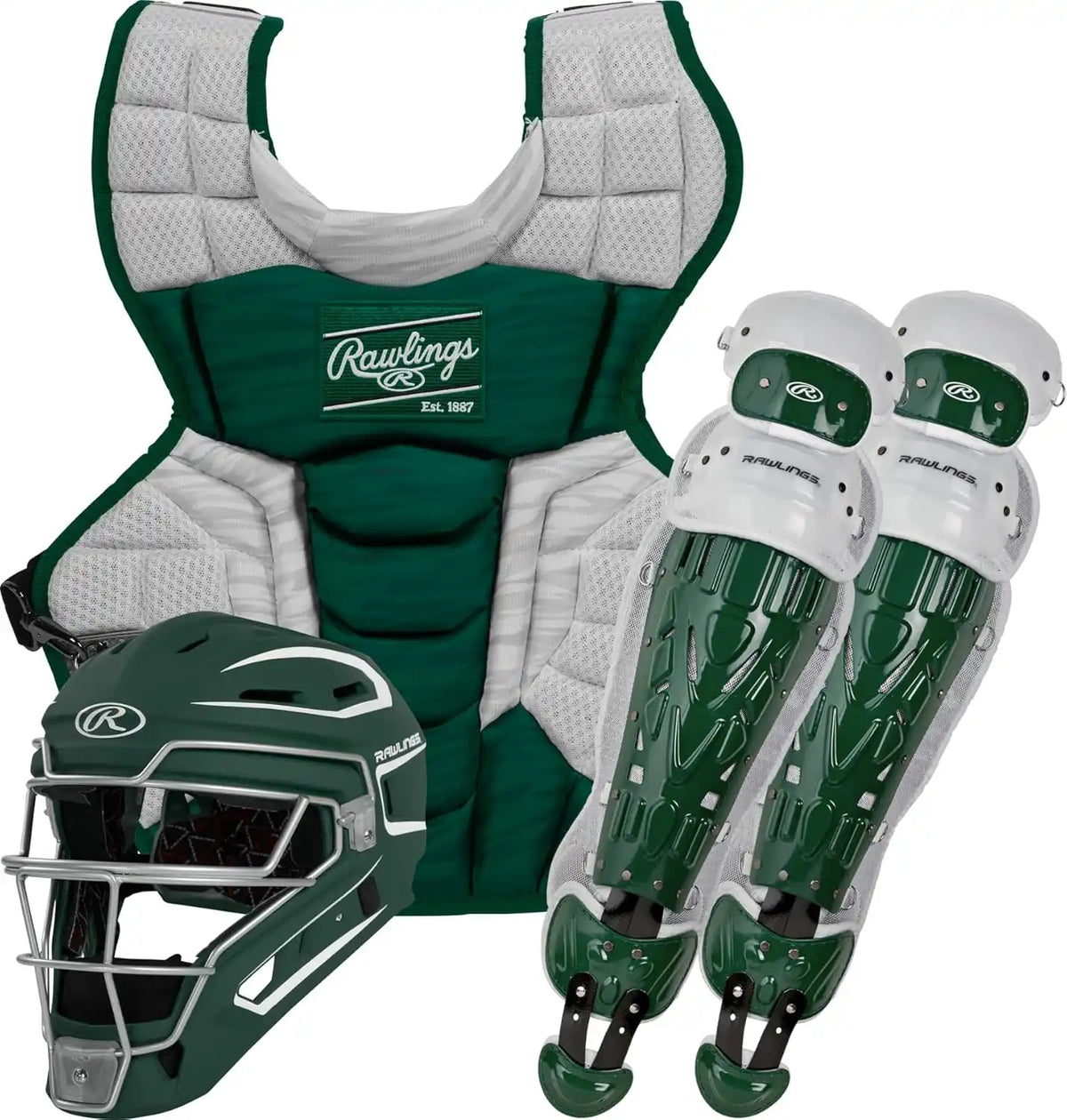 Rawlings Velo 2.0 Youth Catcher’s Set - Dark Green White - Forest