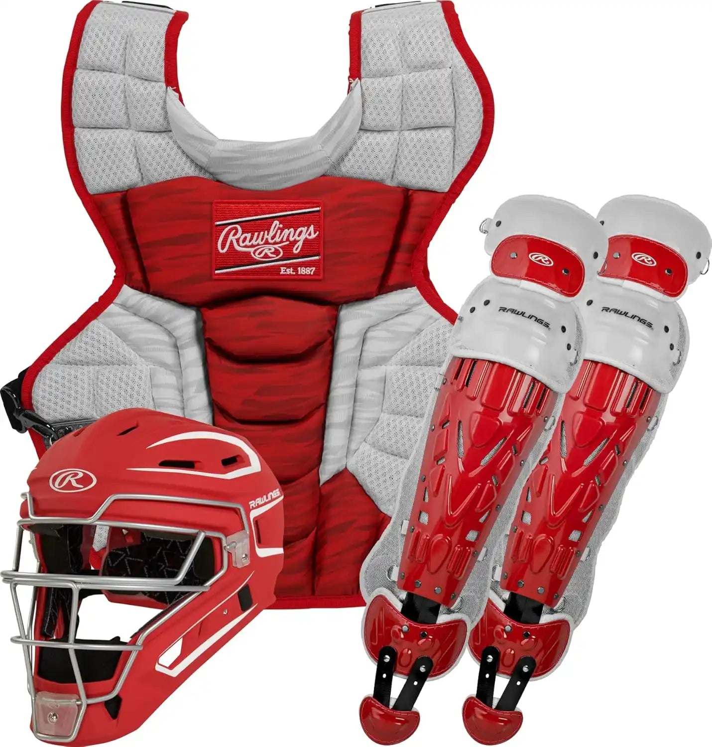 Rawlings Velo 2.0 Youth Catcher’s Set - Scarlet White - Red