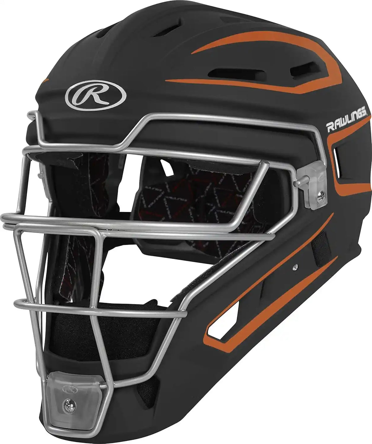 Rawlings Velo Catcher’s Helmet Youth Junior Chv27j - Black Orange