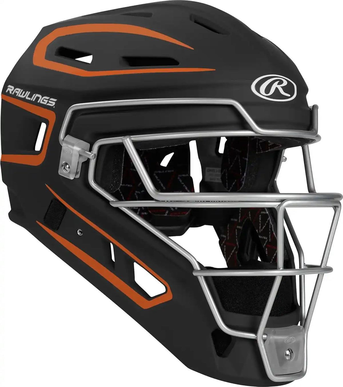 Rawlings Velo Catcher’s Helmet Youth Junior Chv27j - Black Orange