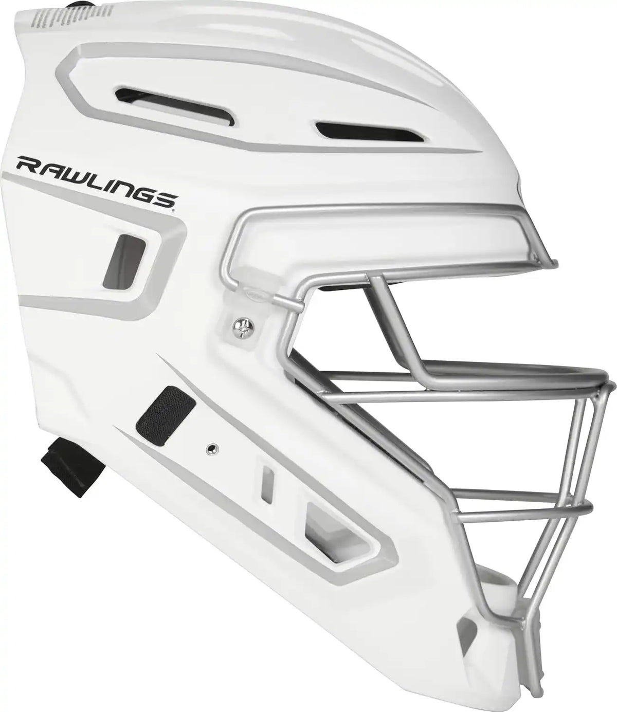 Rawlings Velo Catcher’s Helmet Youth Junior Chv27j - White Silver - Light Gray