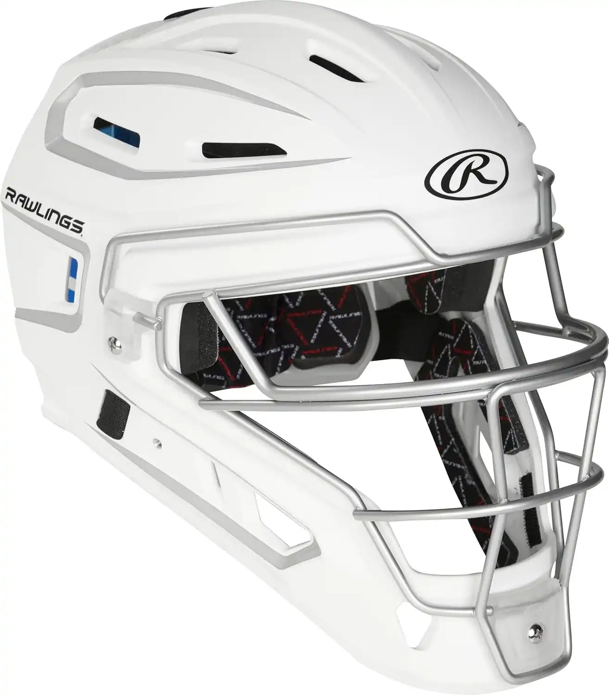 Rawlings Velo Catcher’s Helmet Youth Junior Chv27j - White Silver - Light Gray