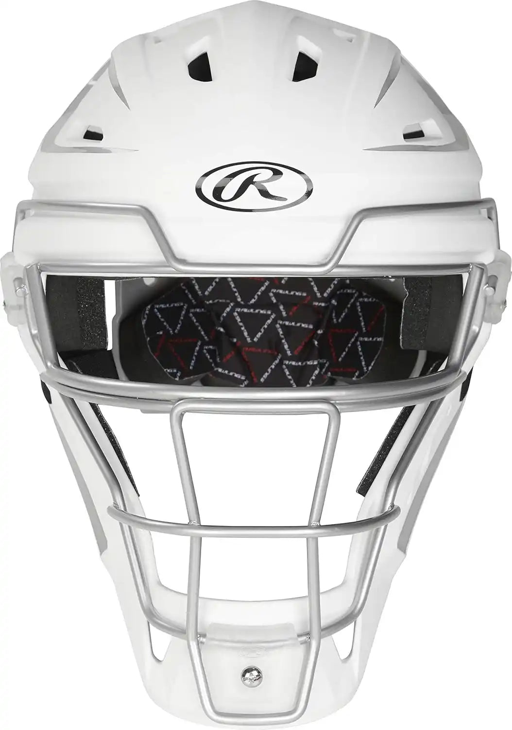 Rawlings Velo Catcher’s Helmet Youth Junior Chv27j - White Silver - Light Gray