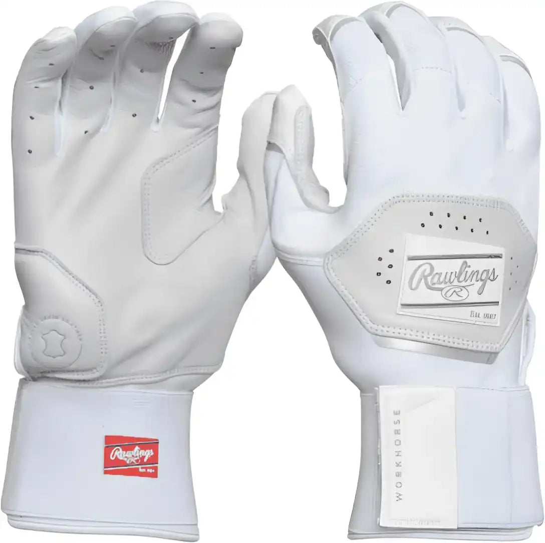 Rawlings Workhorse Adult Compression Strap Batting Gloves Wh25cbg White