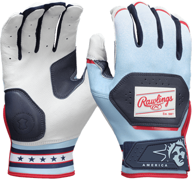 Rawlings Workhorse ?Usa Liberty’ Youth Batting Gloves Wh25ybg - Navy Red