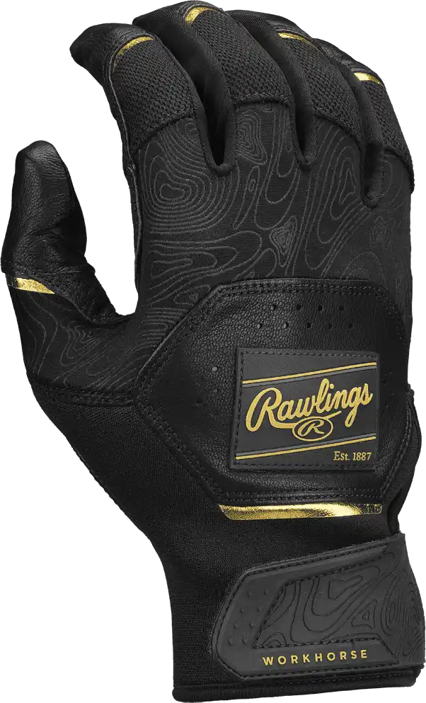 Rawlings Workhorse Youth Batting Gloves Wh25ybg - Black Gold