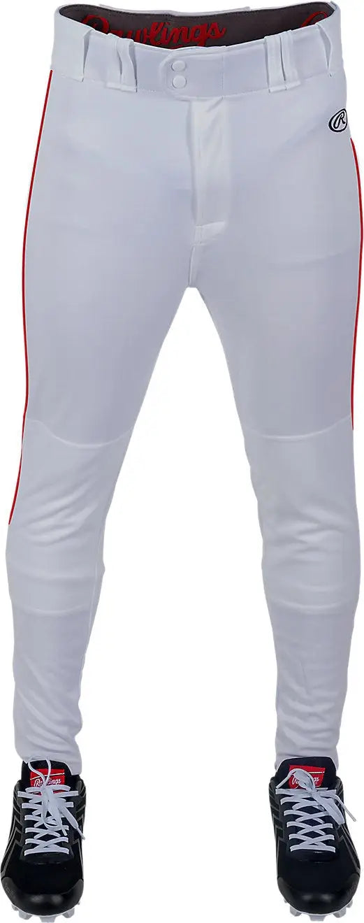 Rawlings Youth Launch Piped Pro Taper Fit Pan - White Scarlet