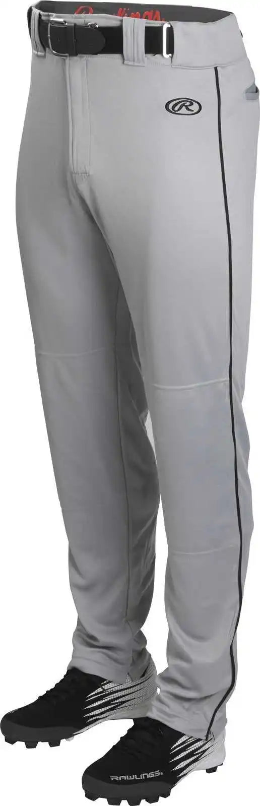 Rawlings Youth Launch Semi-relaxed Piped Baseball Pants - Gray Black