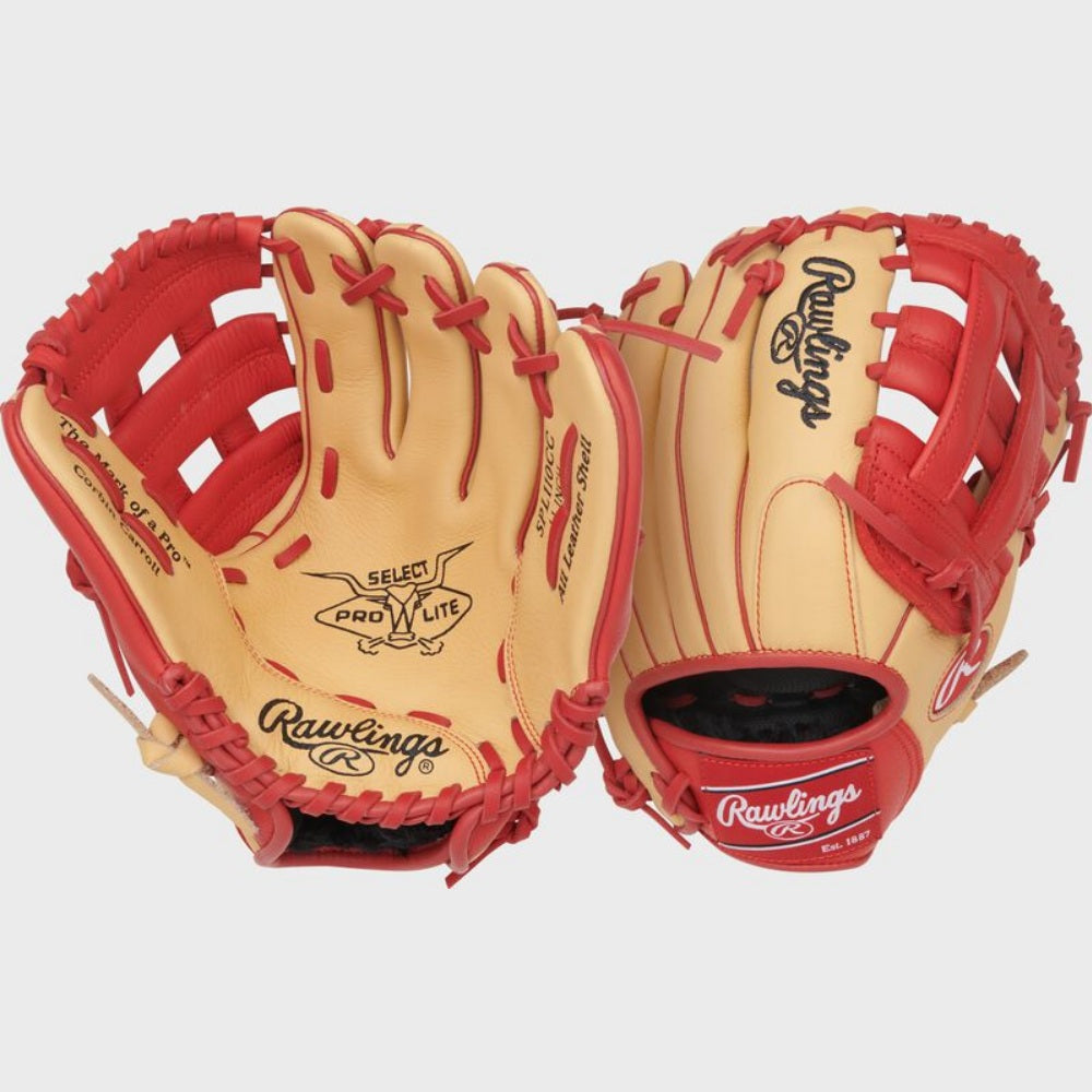 Rawlings Youth Select Pro Lite 11.00’’ Infield Glove Spl110cc - Camel Scarlet - Red / Right Throw
