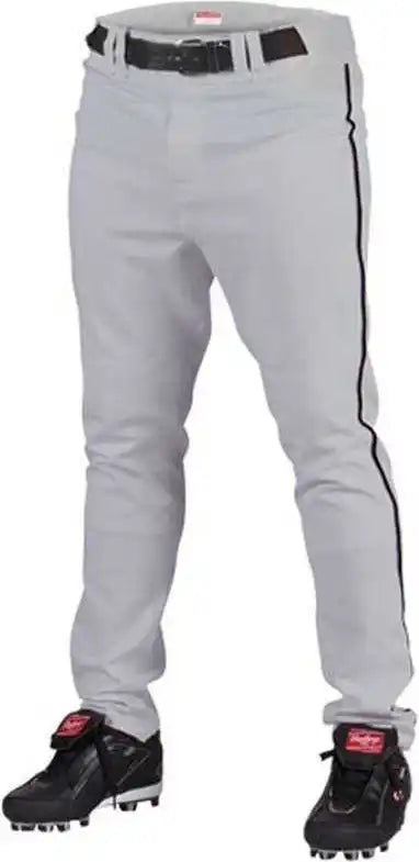 Rawlings Youth Semi-relaxed Piped Baseball Pants - Gray Black