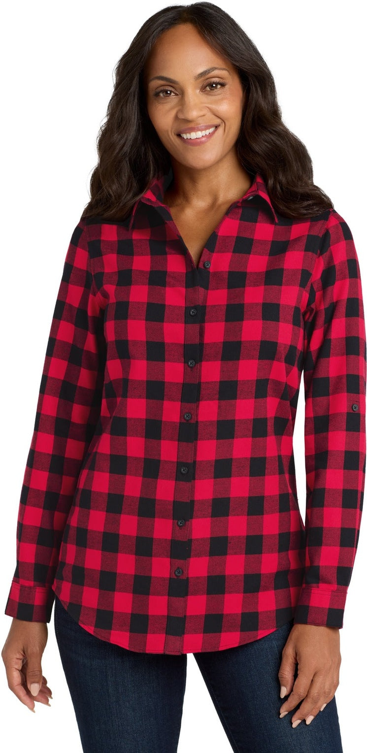 R/BkBfflCk Port Authority Women's Plaid Flannel Tunic . LW668