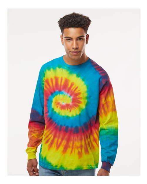 Reactive Rainbow Tie-Dyed Long Sleeve T-Shirt - 2000