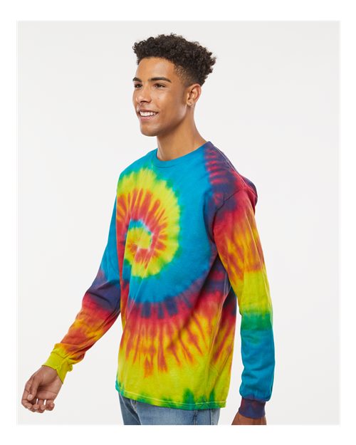 Reactive Rainbow Tie-Dyed Long Sleeve T-Shirt - 2000