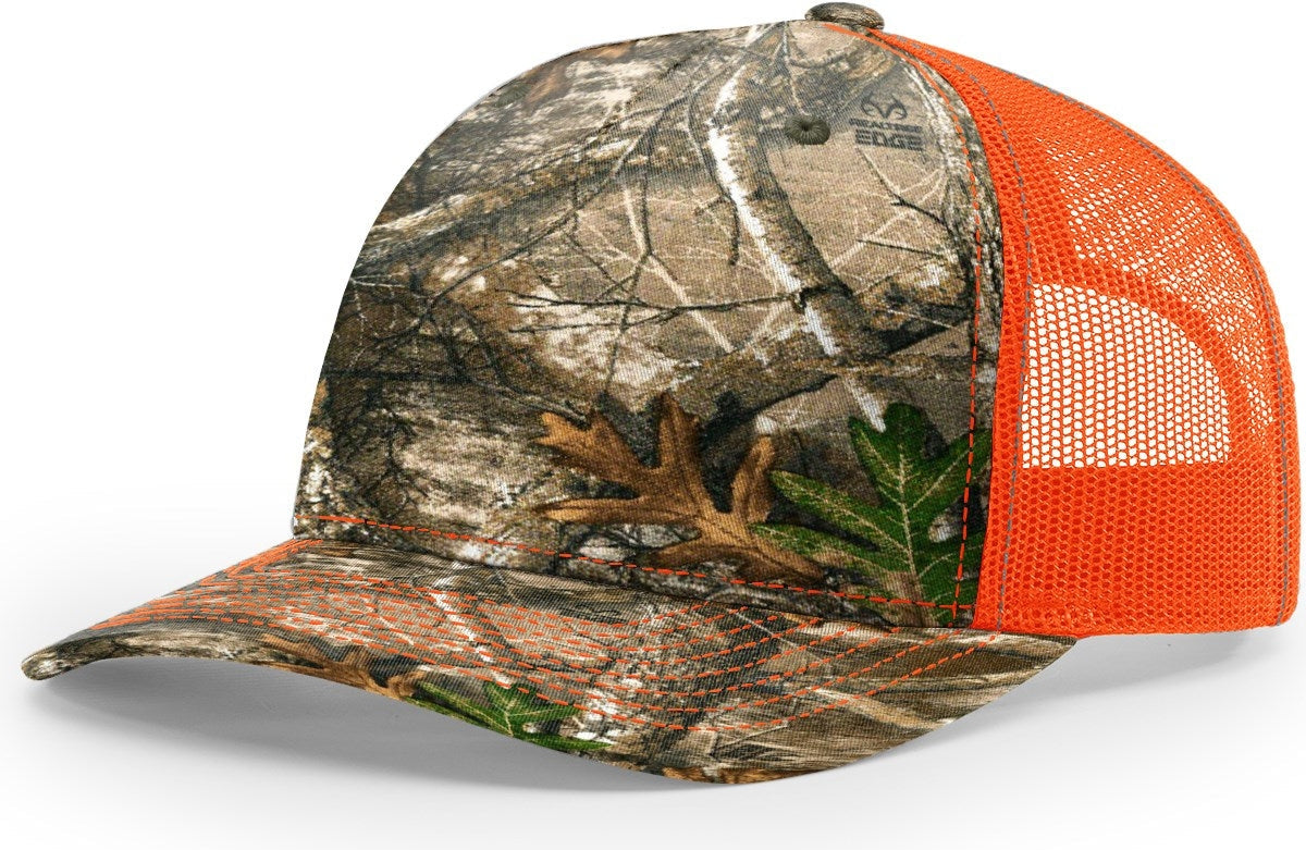 Realtree Edge/Blaze Orange Printed Five Panel Trucker