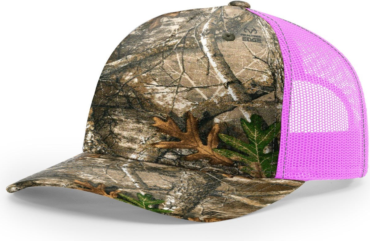 Realtree Edge/Neon Pink Printed Five Panel Trucker