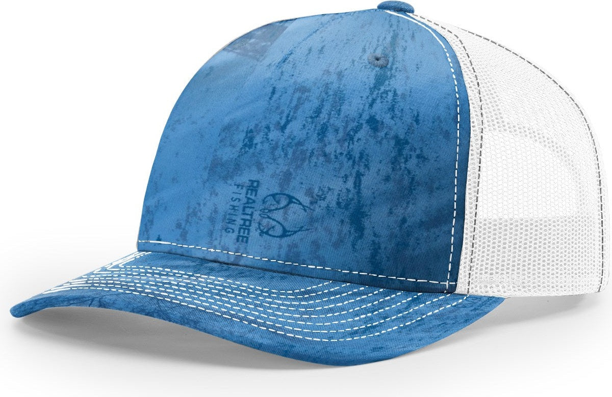 Realtree Fishing Blue/White Printed Five Panel Trucker