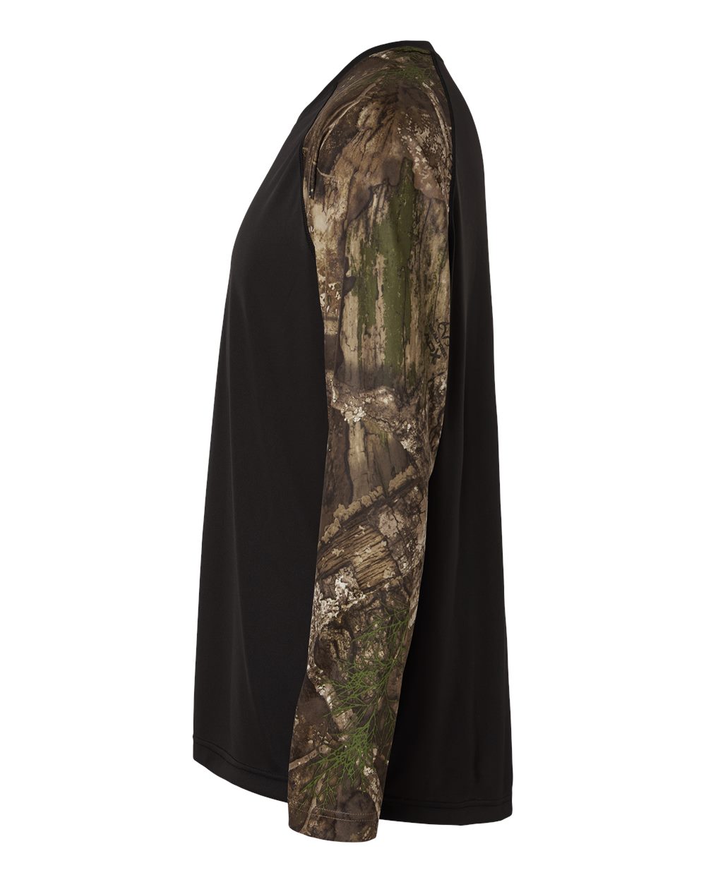 Realtree Rt3104 Unisex Performance Colorblocked Long Sleeve T-shirt - Camo Black