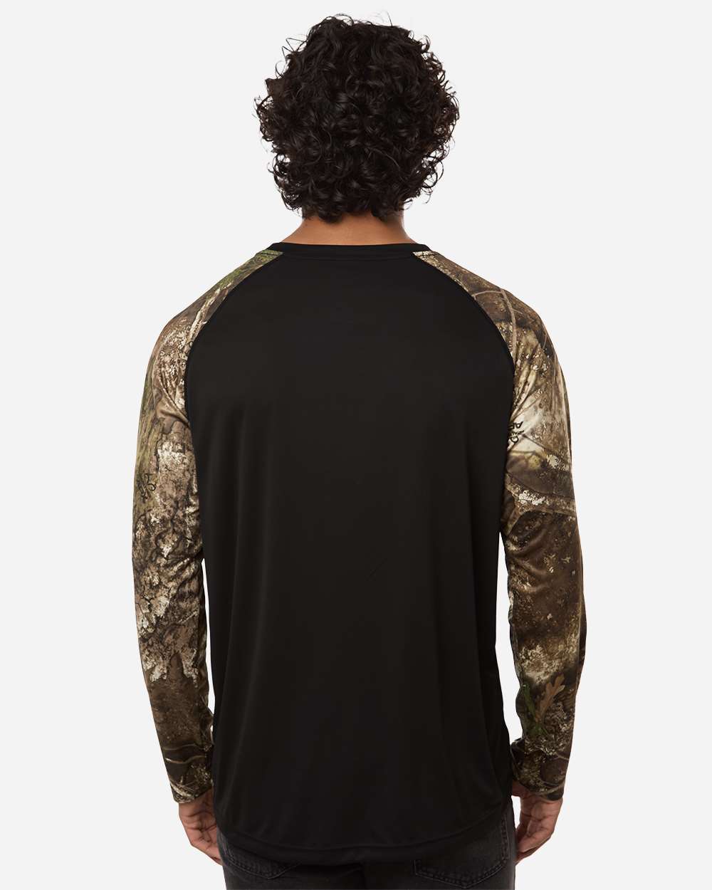 Realtree Rt3104 Unisex Performance Colorblocked Long Sleeve T-shirt - Camo Black