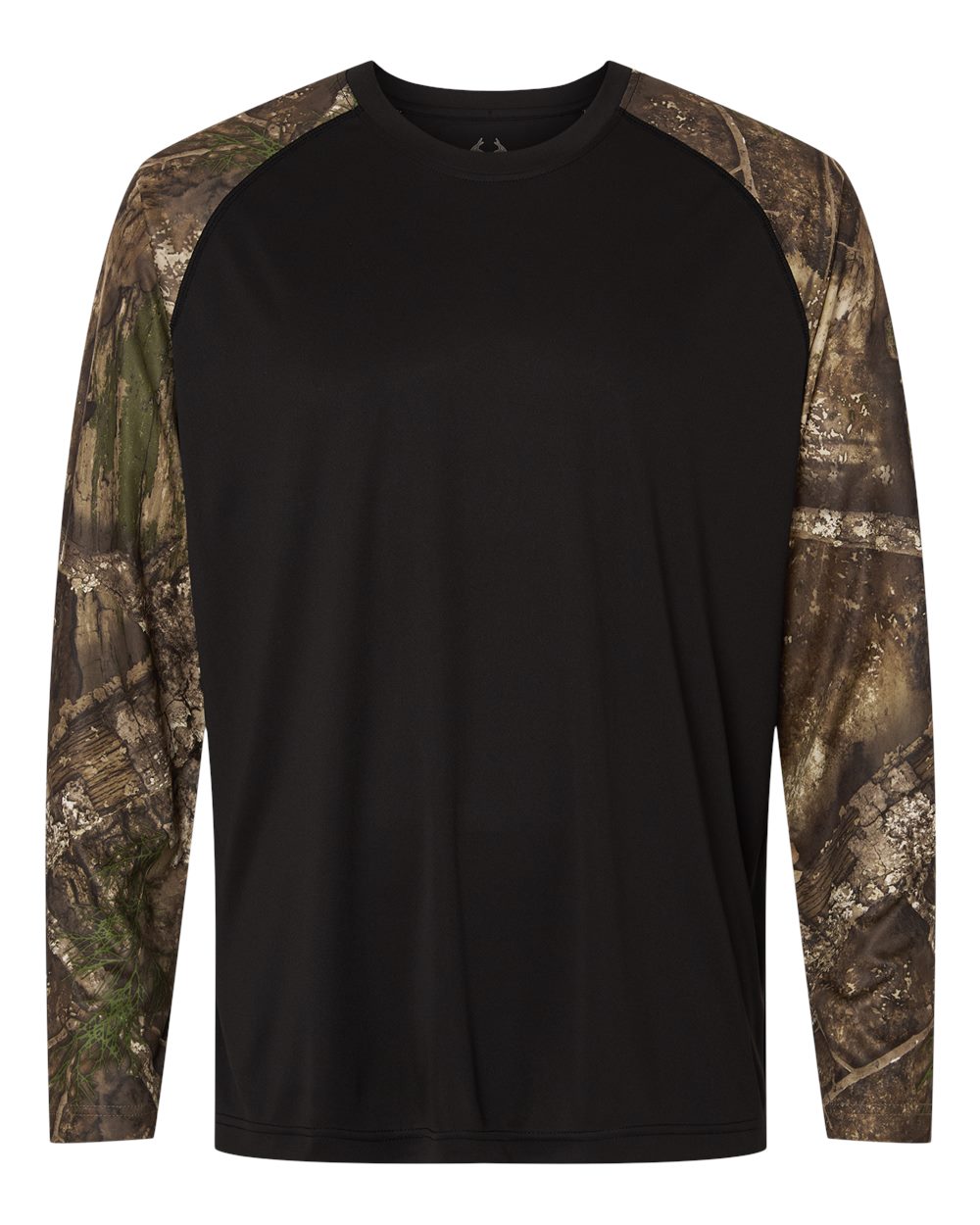 Realtree Rt3104 Unisex Performance Colorblocked Long Sleeve T-shirt - Camo Black