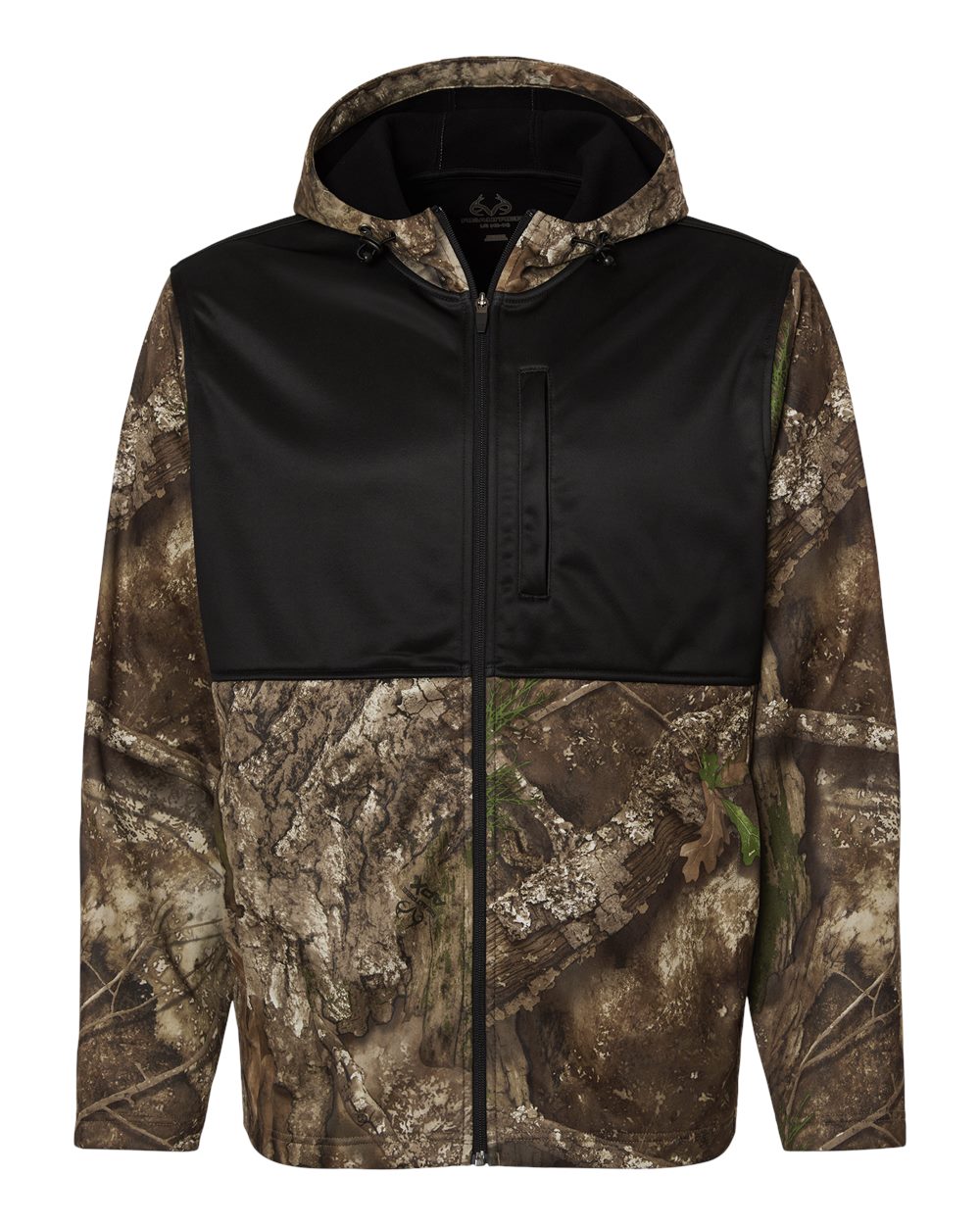Realtree Rt5204 Unisex Performance Colorblocked Full-zip Hooded Sweatshirt - Camo Black