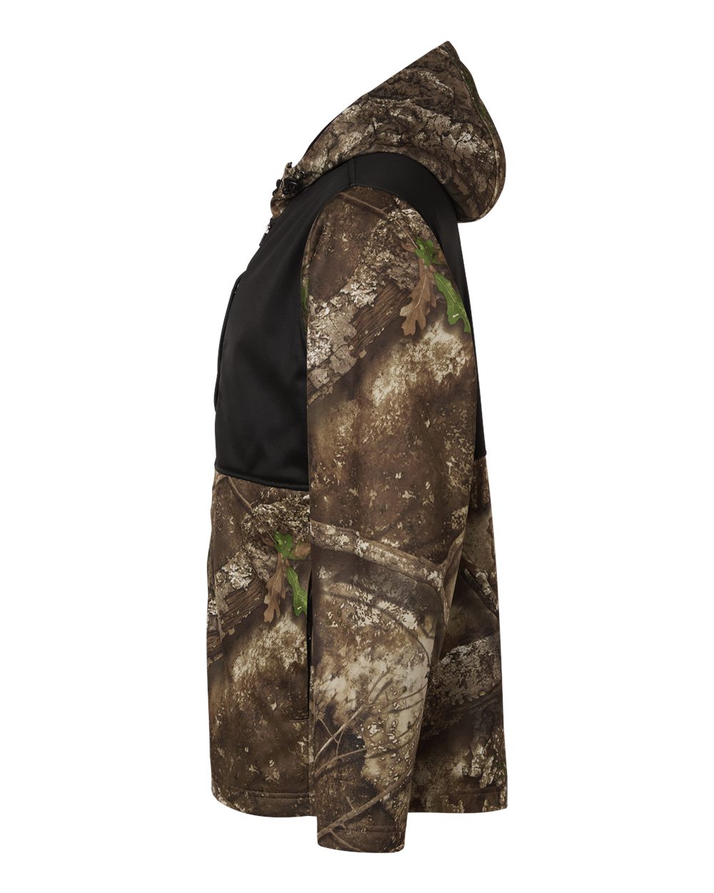 Realtree Rt5204 Unisex Performance Colorblocked Full-zip Hooded Sweatshirt - Camo Black