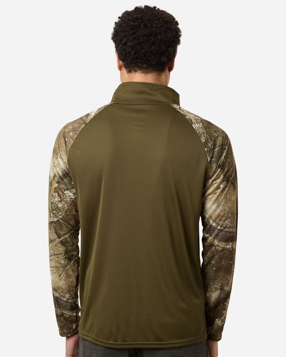 Realtree Rt5703 Unisex Realtree® Performance Colorblocked Quarter-zip Pullover - Camo Green