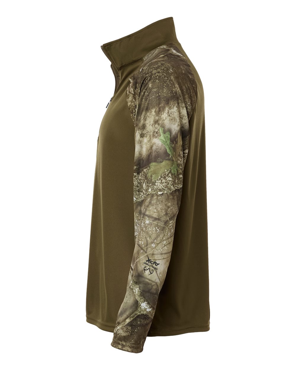 Realtree Rt5703 Unisex Realtree® Performance Colorblocked Quarter-zip Pullover - Camo Green