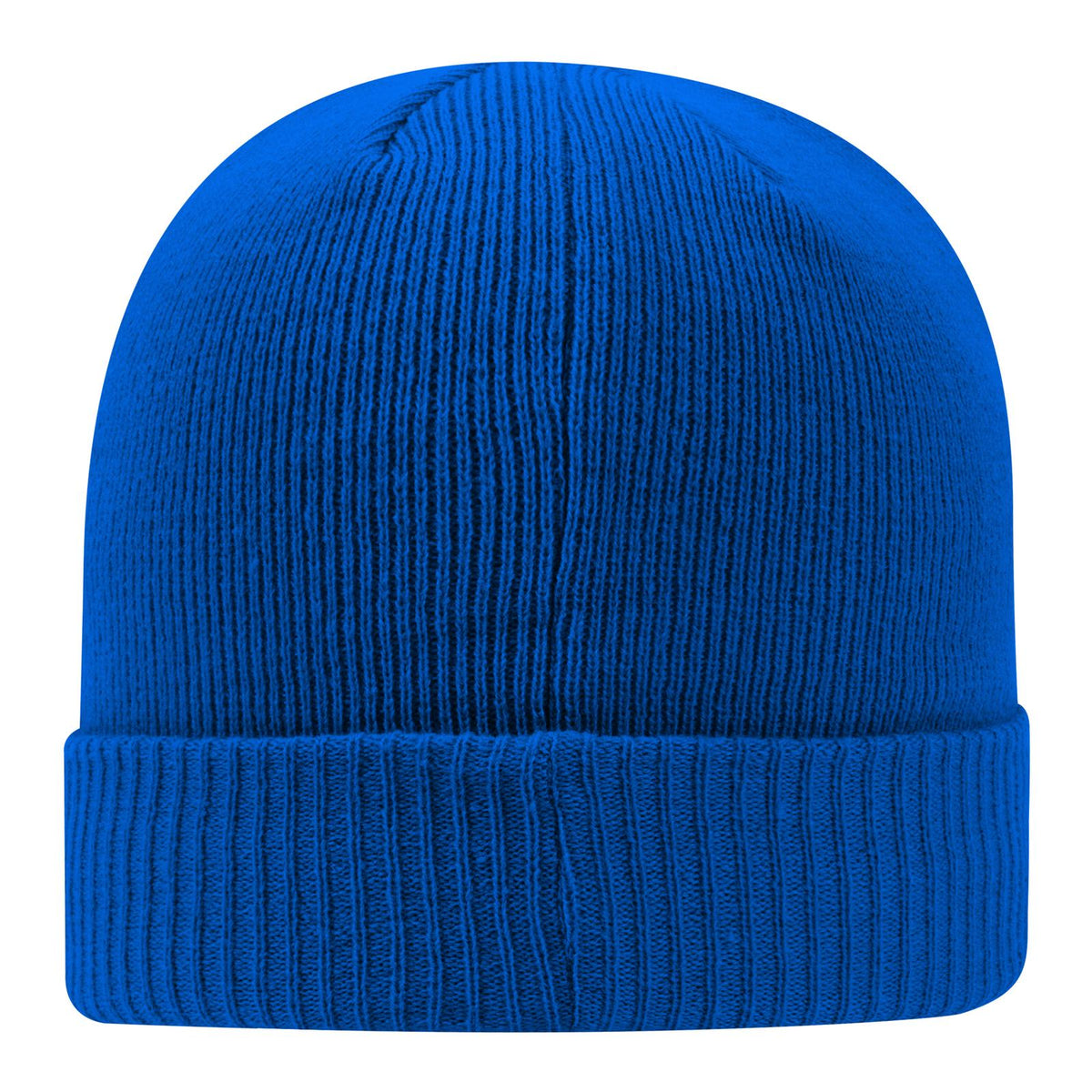 Rear View of 001 - Royal OTTO CAP 12" Classic Knit Beanie w/ Rib Knit Cuff
