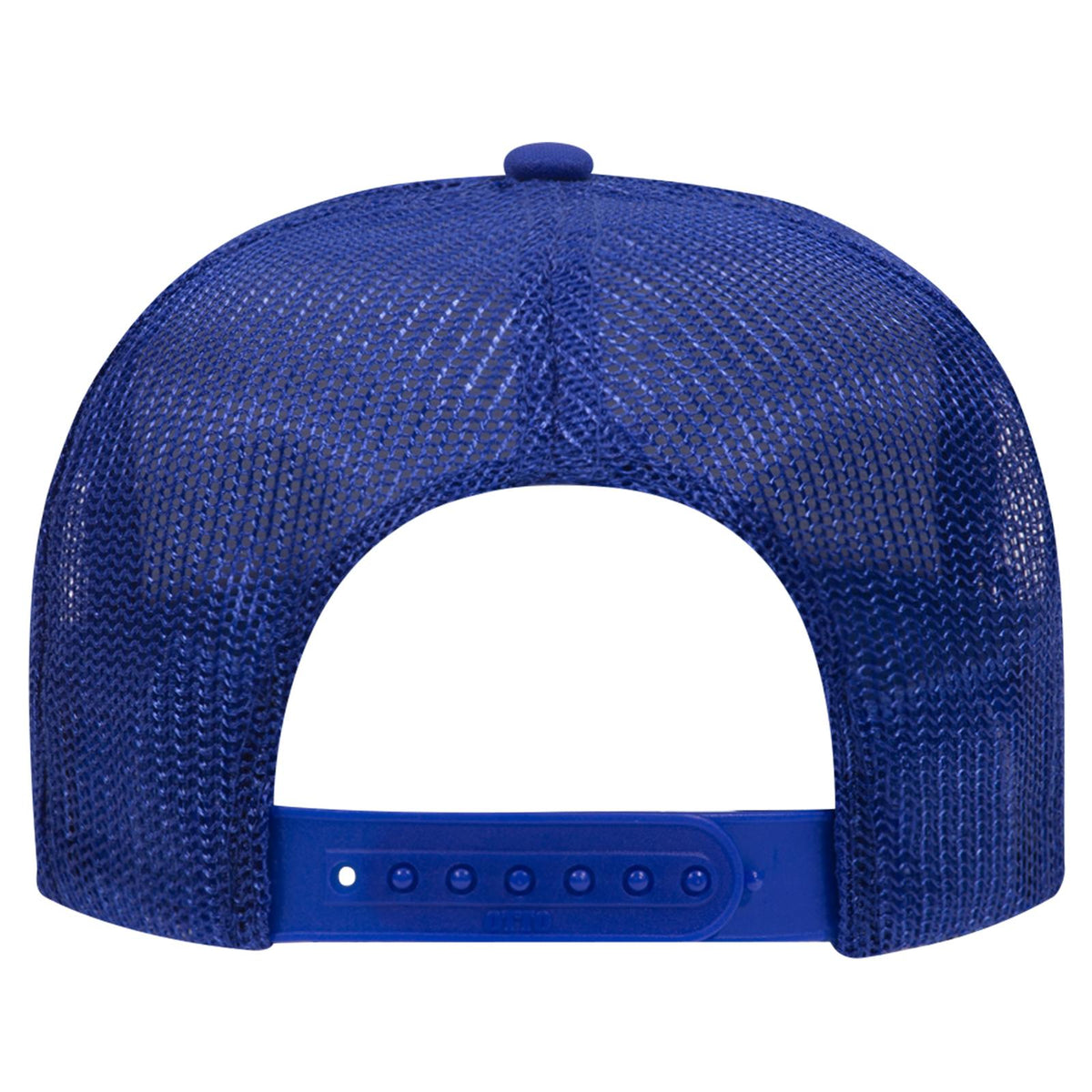 Rear View of 001 - Royal OTTO CAP 5 Panel High Crown Mesh Back Trucker Hat