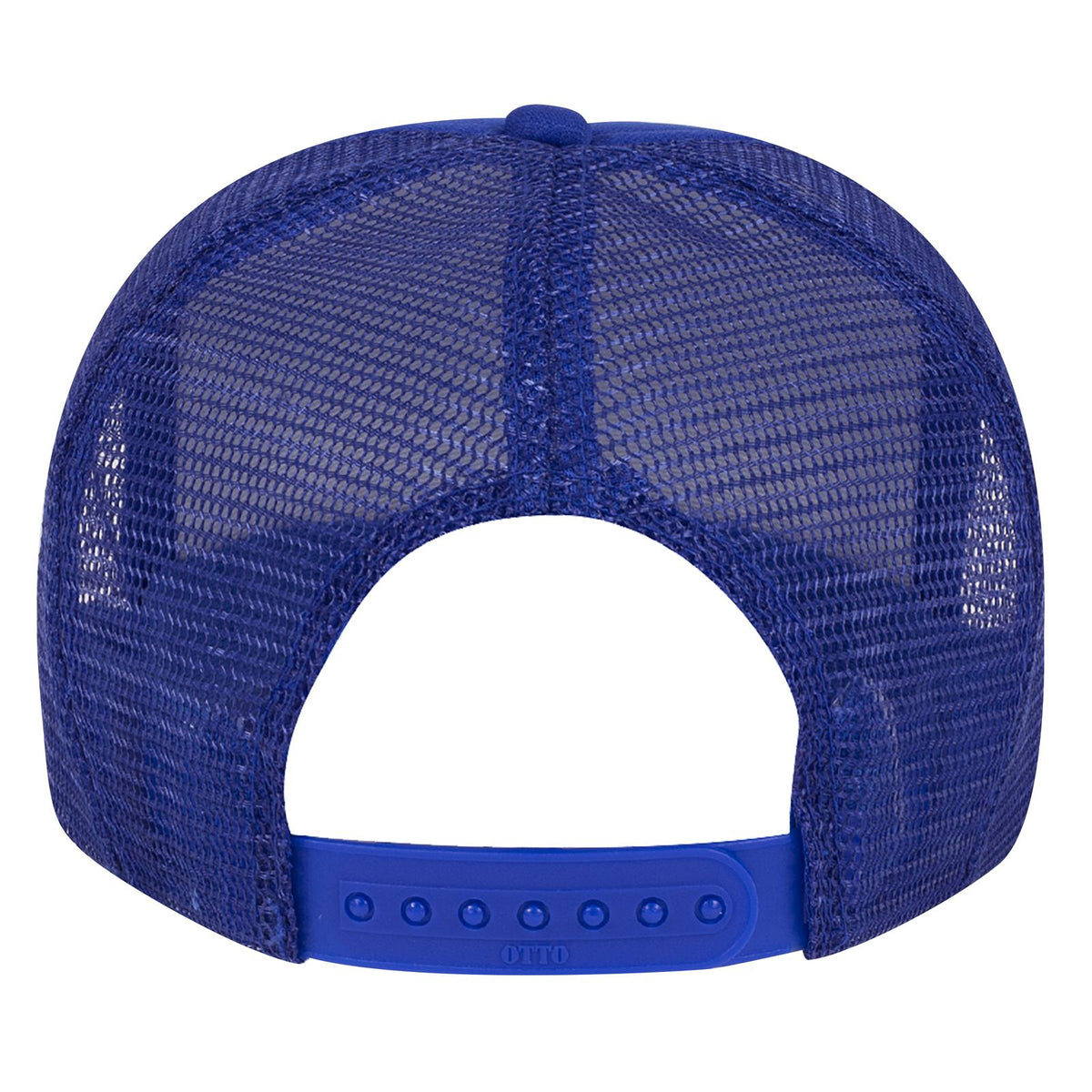 Rear View of 001 - Royal OTTO CAP 5 Panel High Crown Mesh Back Trucker Hat