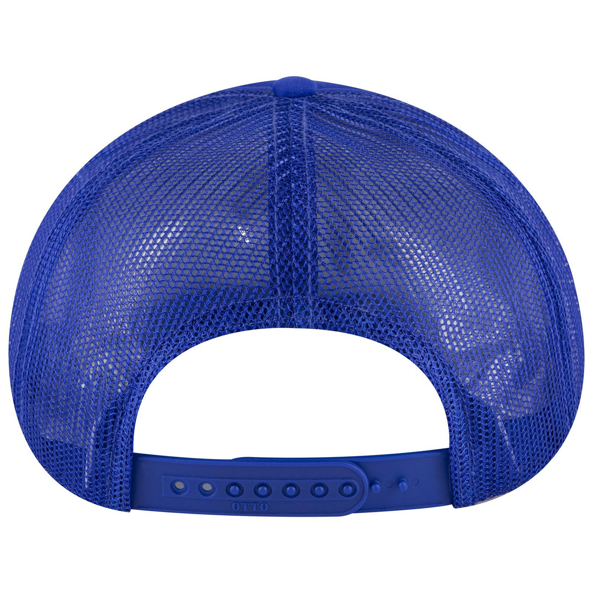 Rear View of 001 - Royal OTTO CAP 5 Panel High Crown Mesh Back Trucker Hat