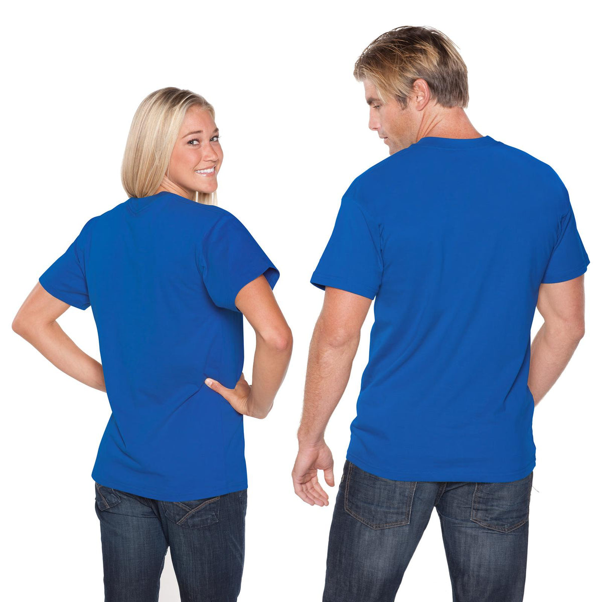 Rear View of 001 - Royal OTTO Unisex Heavyweight Comfy Tee T-Shirt