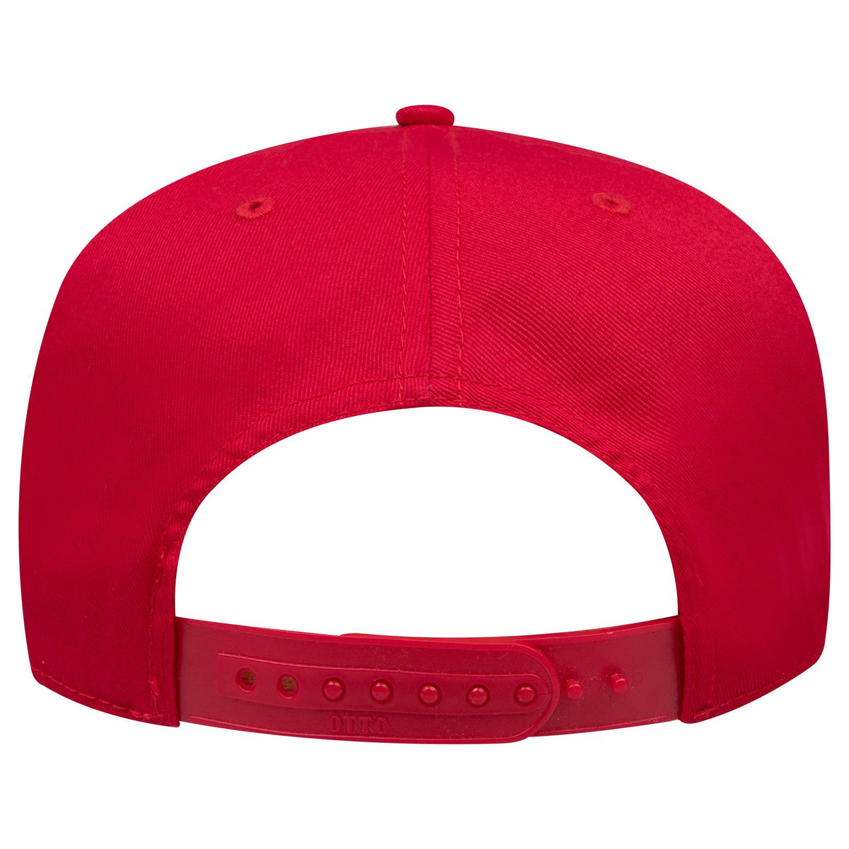 Rear View of 002 - Red OTTO CAP 5 Panel Mid Profile Baseball Cap