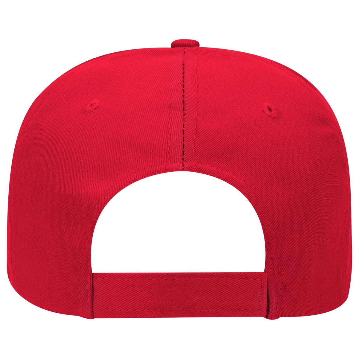 Rear View of 002 - Red OTTO CAP 5 Panel Mid Profile Baseball Cap
