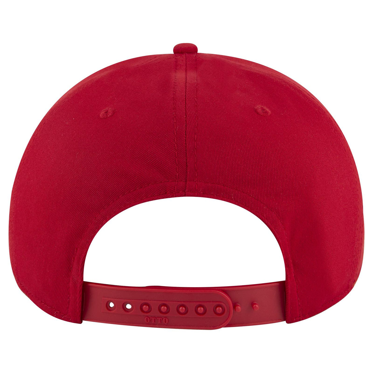 Rear View of 002 - Red OTTO CAP 5 Panel Pro Style Baseball Cap