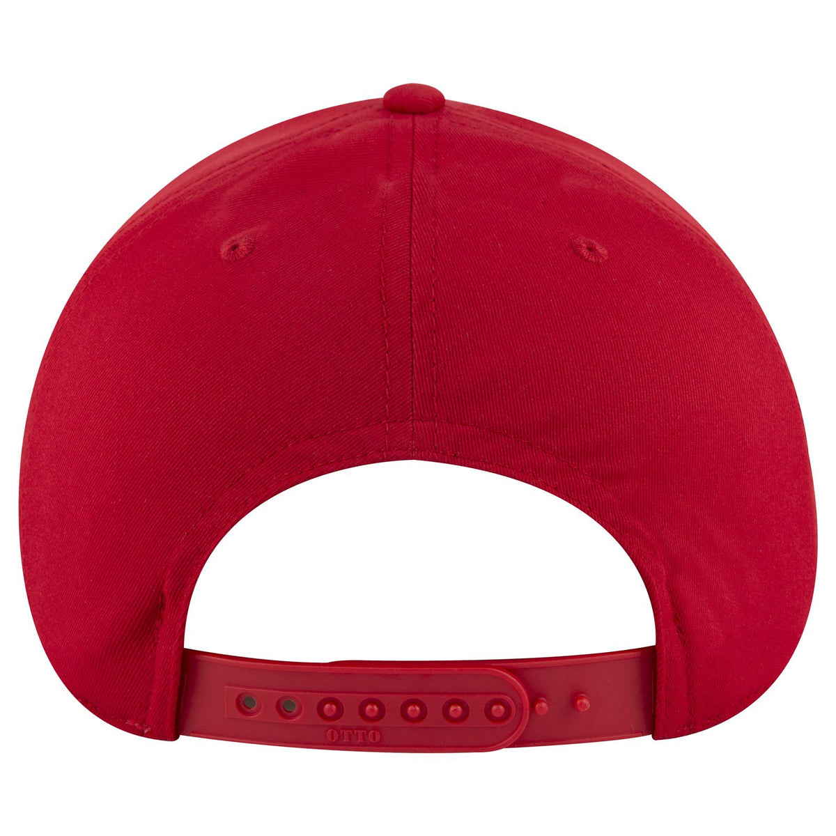 Rear View of 002 - Red OTTO CAP 6 Panel Low Profile Baseball Cap