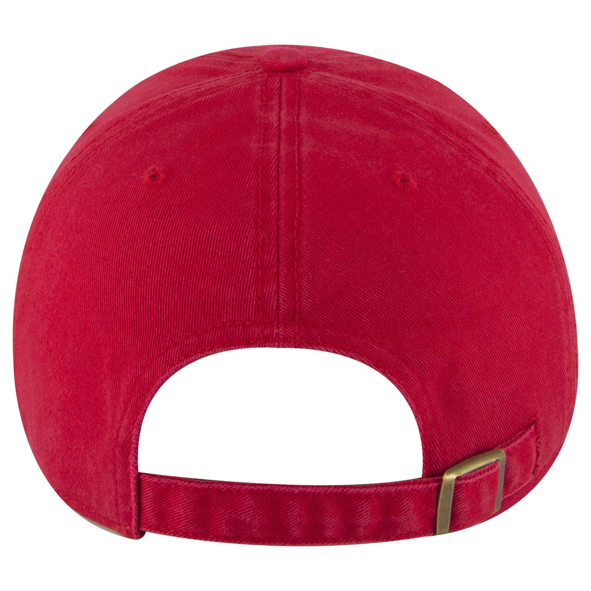 Rear View of 002 - Red OTTO CAP 6 Panel Low Profile Dad Hat