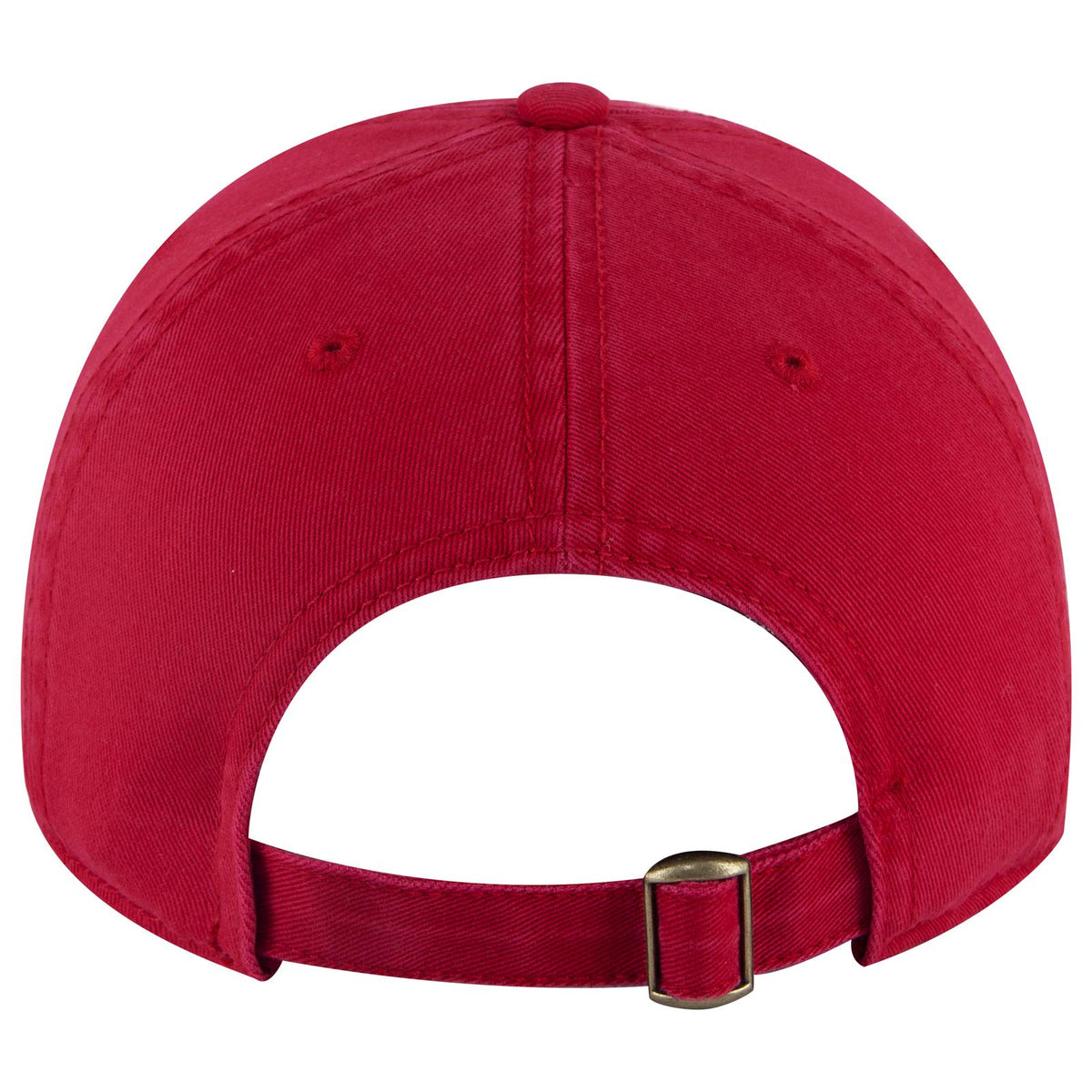 Rear View of 002 - Red OTTO CAP 6 Panel Low Profile Dad Hat