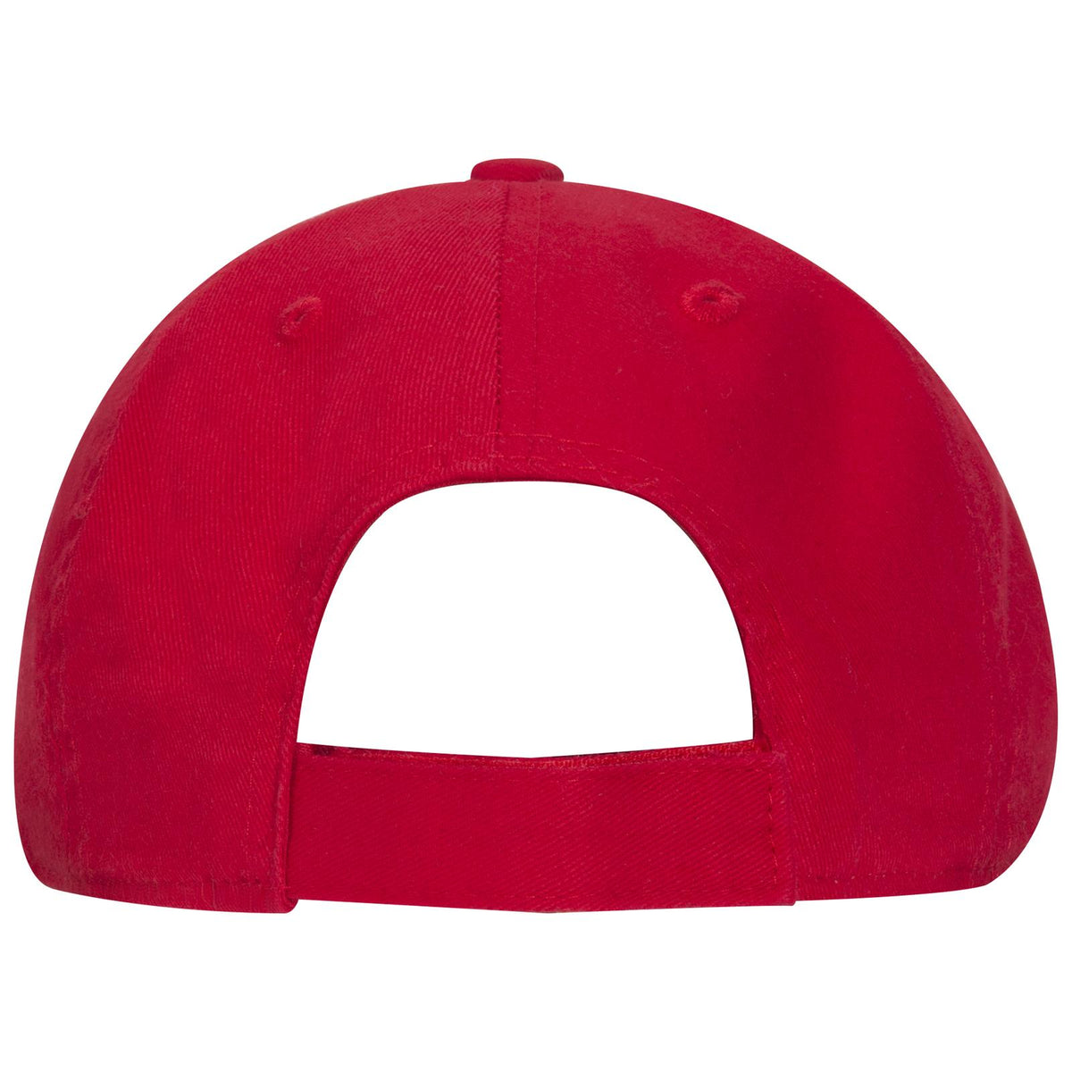 Rear View of 002 - Red OTTO CAP 6 Panel Low Profile Dad Hat