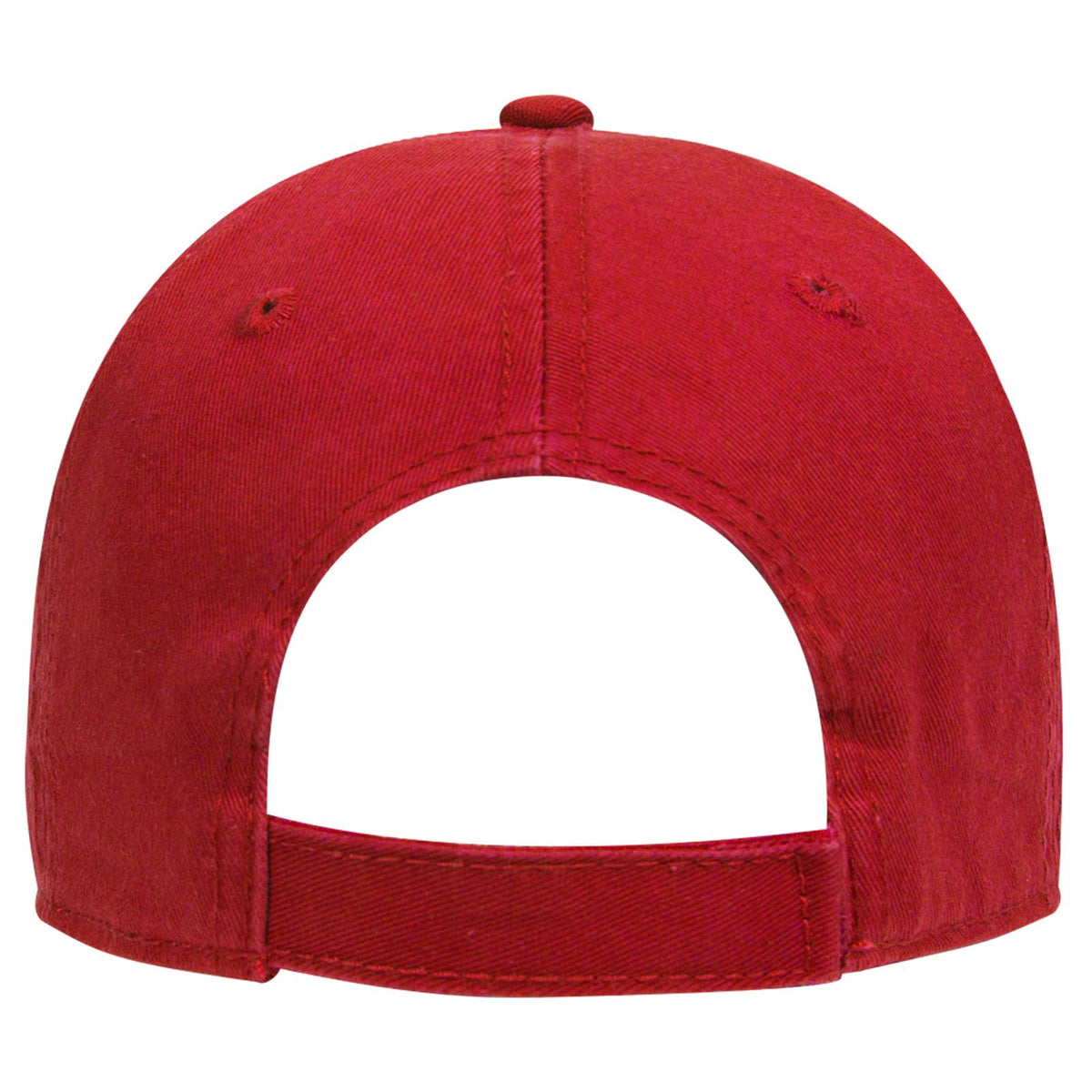 Rear View of 002 - Red OTTO CAP 6 Panel Low Profile Dad Hat