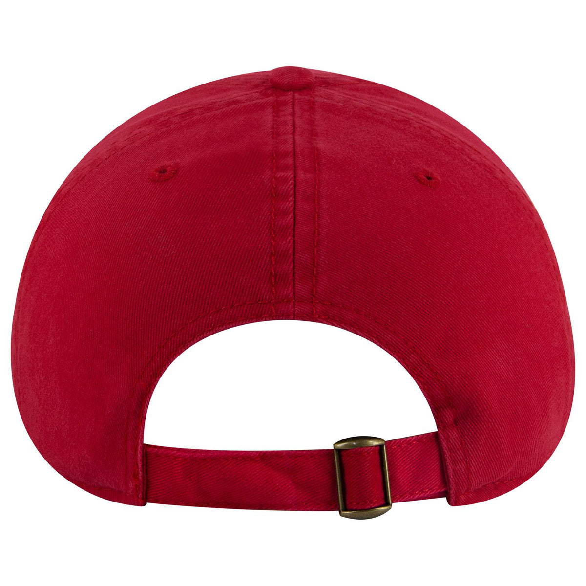 Rear View of 002 - Red OTTO CAP 6 Panel Low Profile Dad Hat