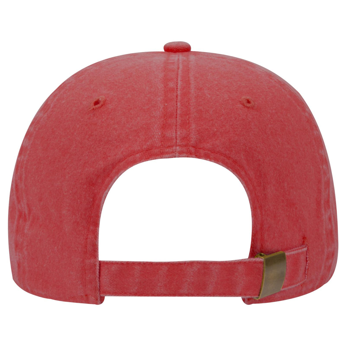 Rear View of 002 - Red OTTO CAP 6 Panel Low Profile Dad Hat