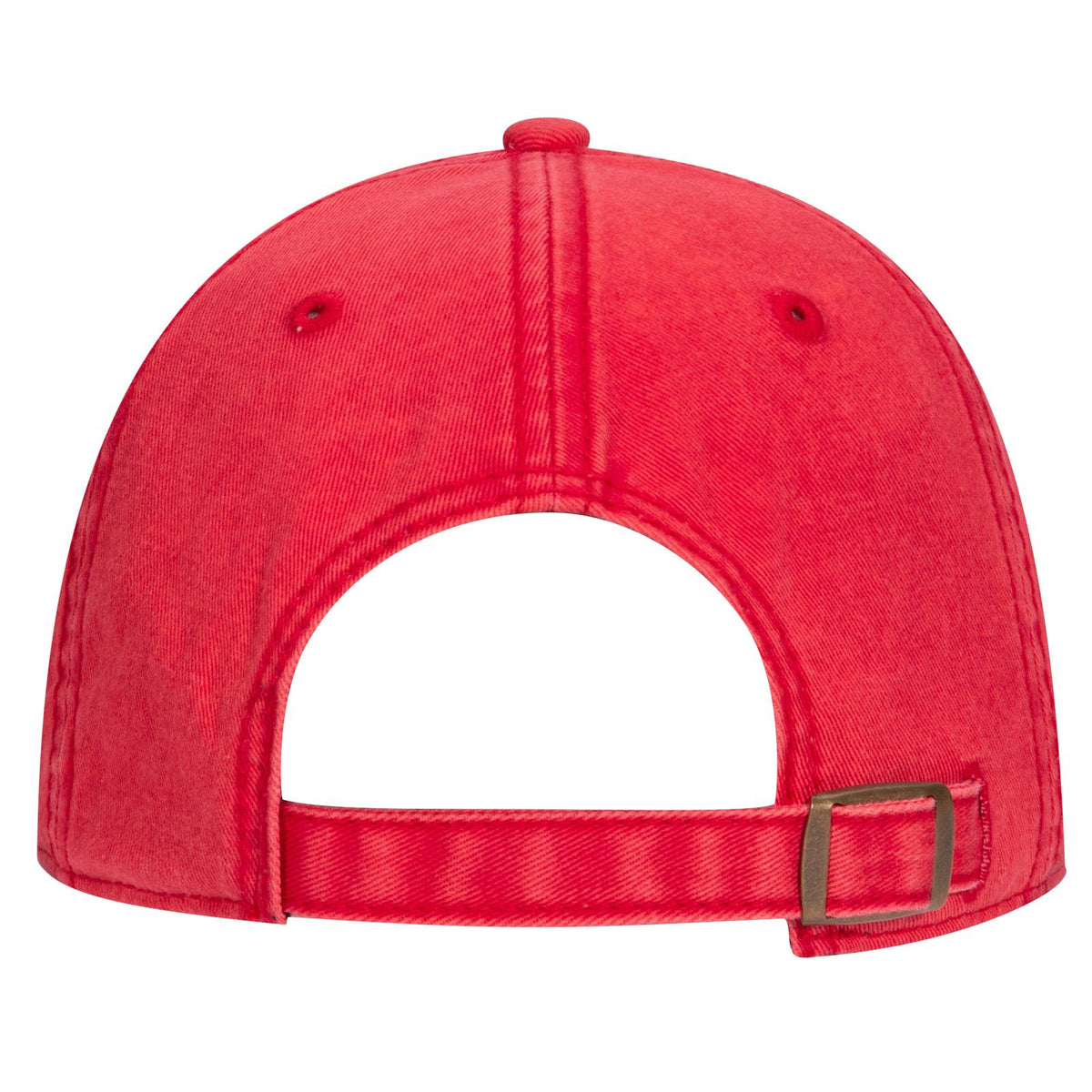 Rear View of 002 - Red OTTO CAP 6 Panel Low Profile Dad Hat