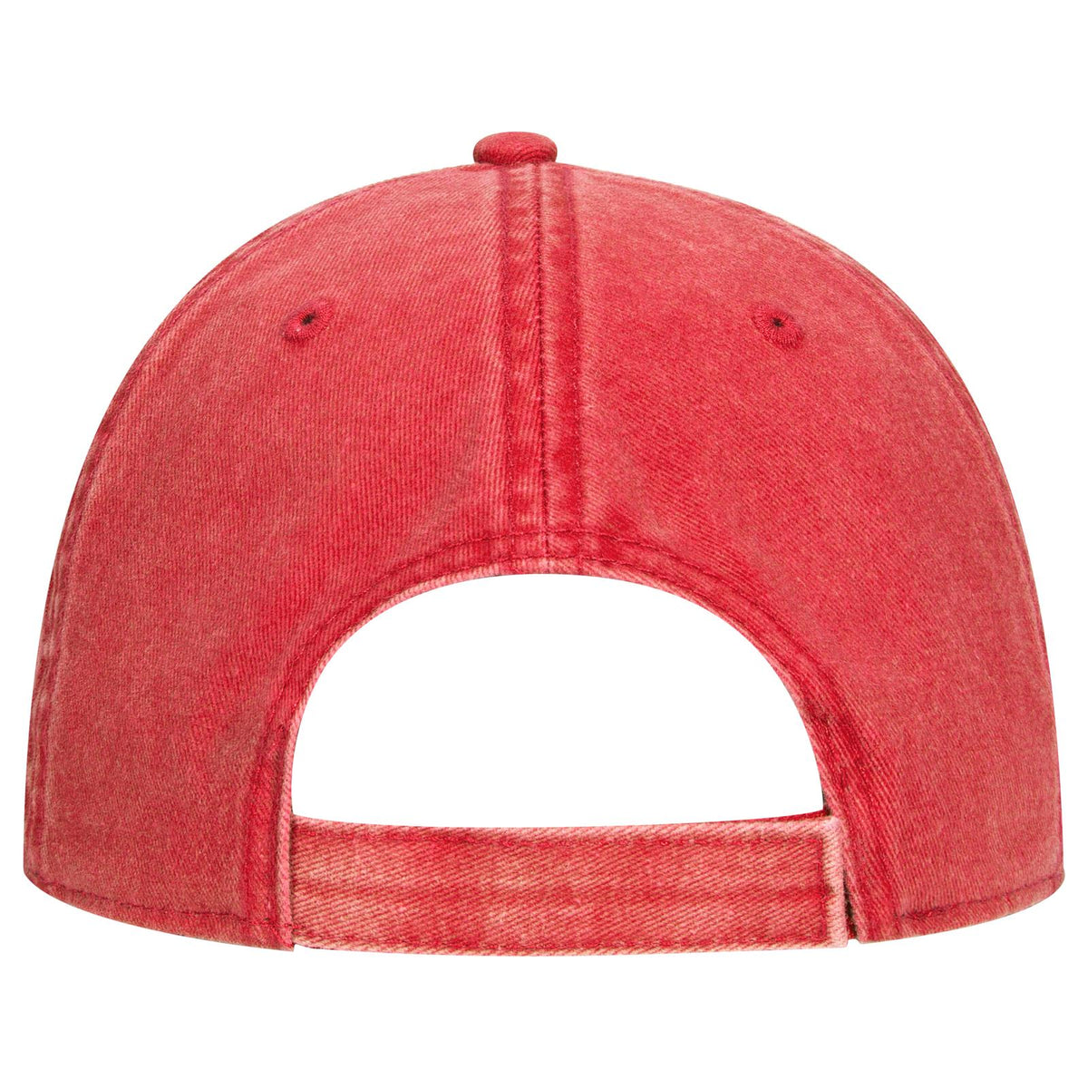 Rear View of 002 - Red OTTO CAP 6 Panel Low Profile Dad Hat
