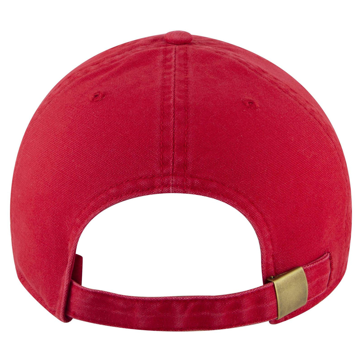 Rear View of 002 - Red OTTO CAP 6 Panel Low Profile Dad Hat