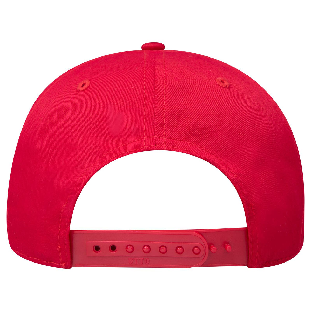 Rear View of 002 - Red OTTO CAP 6 Panel Mid Profile Baseball Cap