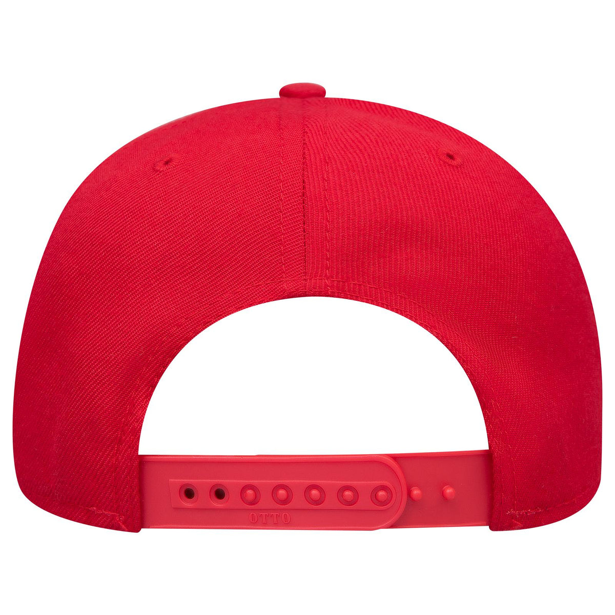 Rear View of 002 - Red OTTO CAP 6 Panel Mid Profile Baseball Cap