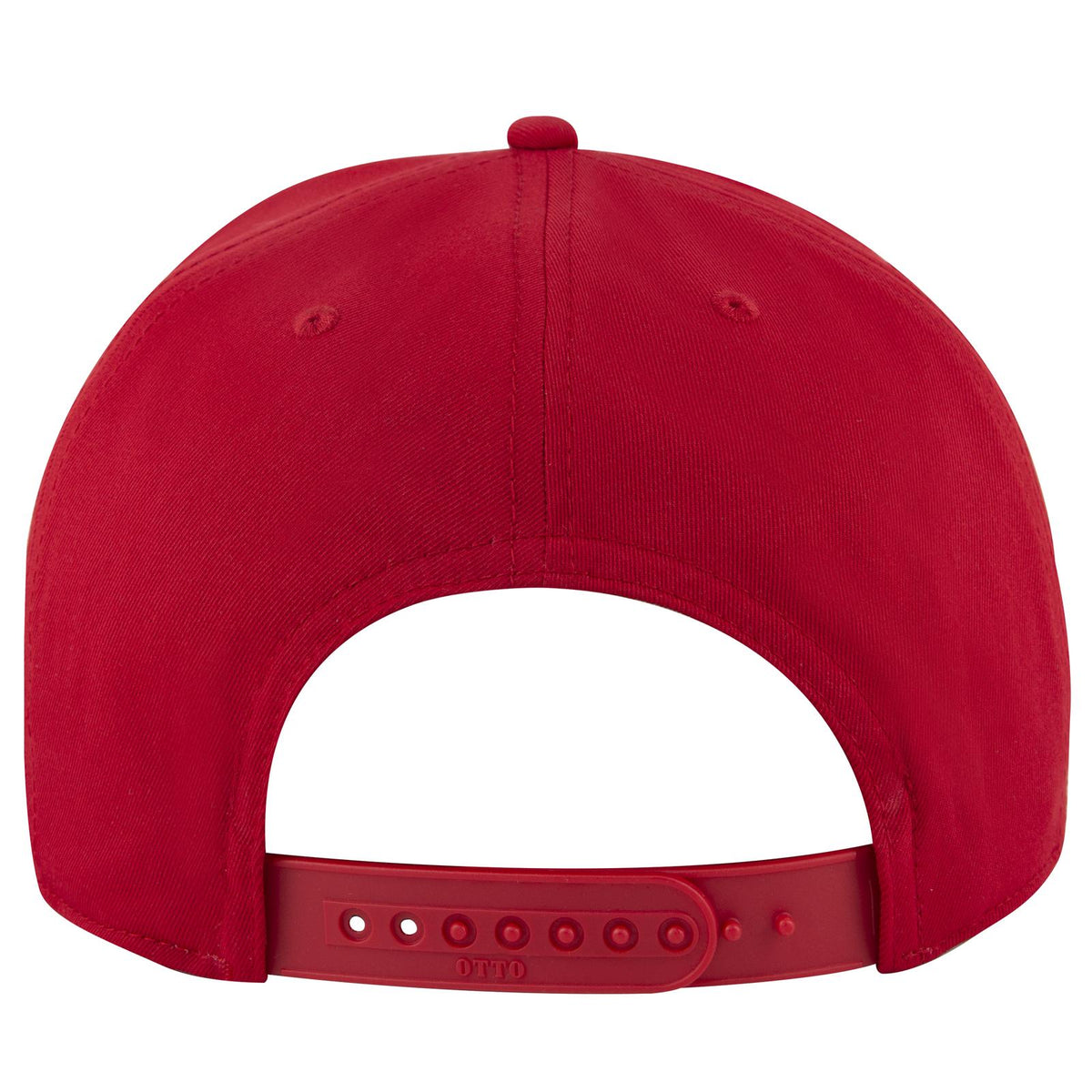 Rear View of 002 - Red OTTO CAP 6 Panel Pro Style Baseball Cap